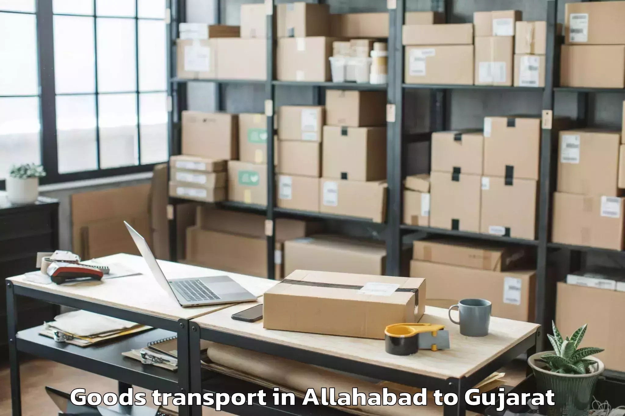 Book Allahabad to Kadi Sarva Vishwavidyalaya Gan Goods Transport Online